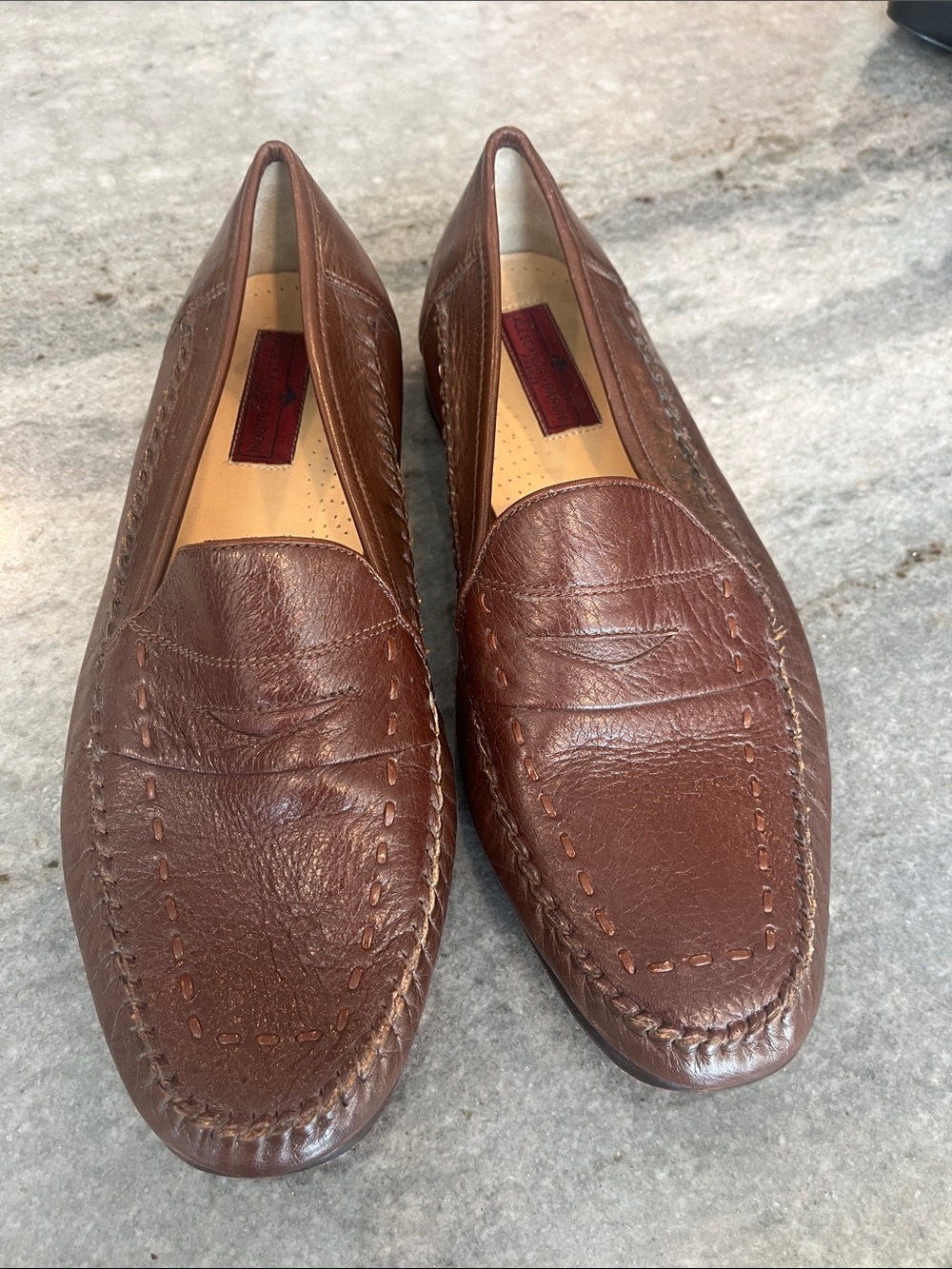 Classic Brown ALL ! Leather  Loafers for Men 13 wide